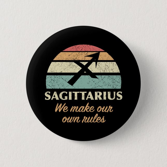 Badge Rond 5 Cm Funny Sagittarius Règles Zodiac (Devant)