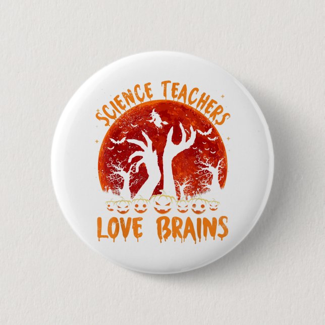 Badge Rond 5 Cm Funny Science Enseignants aiment le cerveauEnseign (Devant)