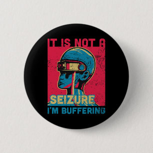 Badge Rond 5 Cm Funny Seizure - Ruban pourpre pour l'Epilepsie