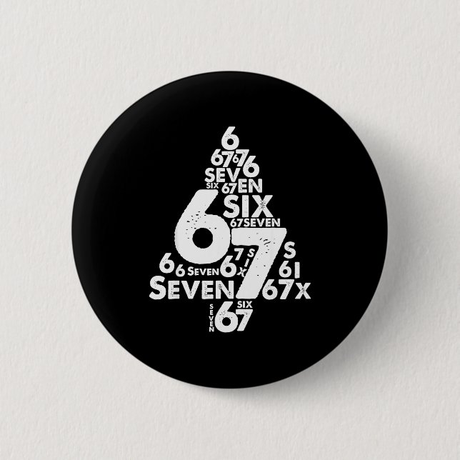 Badge Rond 5 Cm Funny Six Seven 6 7 Christmas Tree Meme Christmas  (Devant)