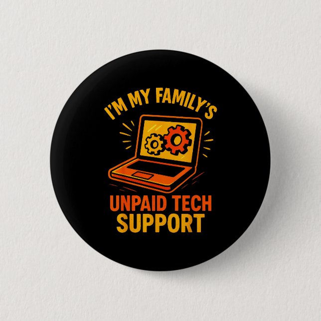 Badge Rond 5 Cm Funny Tech Guy Suprt Computer Geek Nerd Engineer G (Devant)