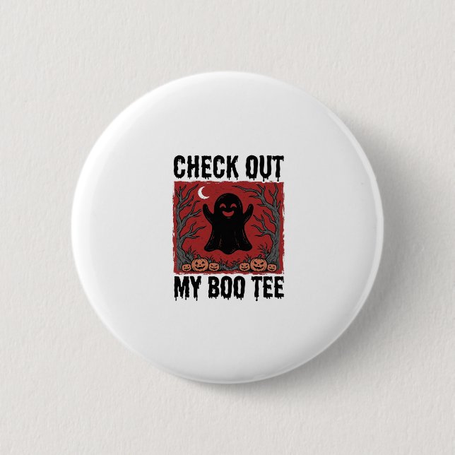 Badge Rond 5 Cm Funny Tee fantôme Boo drôle de Halloween conceptio (Devant)