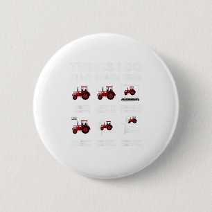 Badge Rond 5 Cm Funny Tracteurs amoureux 6 choses que je fais en M