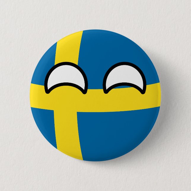 Badge Rond 5 Cm Funny Trending Geeky Suède Countryball (Devant)