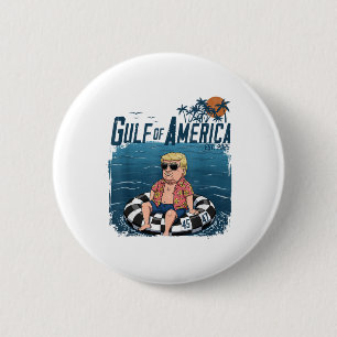 Badge Rond 5 Cm Funny Trump Chemise Golfe Des Etats-Unis Est 2025 