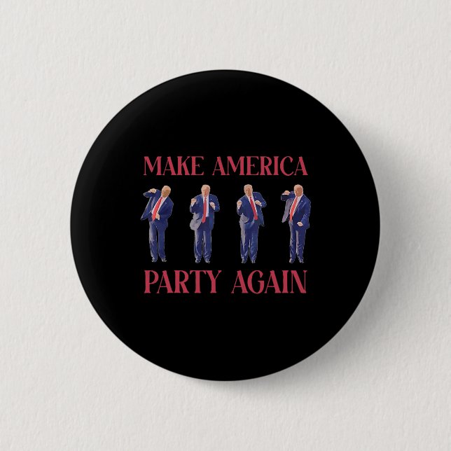 Badge Rond 5 Cm Funny Trump Dancing  (Devant)