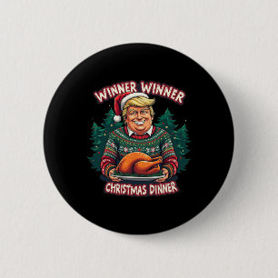 Badge Rond 5 Cm Funny Trump Gagnant de l'Humour de Noël Christma