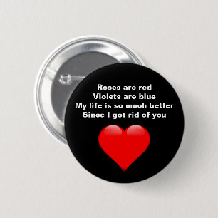 Badge Rond 5 Cm Funny Valentines Poème Femmes célibataires