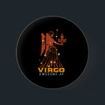 Badge Rond 5 Cm Funny Virgo Zodiac Horoscope Astrology Awesome AF<br><div class="desc">Virgo zodiac star and symbol. Vintage retro design for those born in August or September. Cool and funny birthday party merchandise for Virgo baby, king, queen, princess and life of the party. Perfect for those who love constellation, astrology, star sign and horoscope. Great Christmas gift and birthday present for son,...</div>