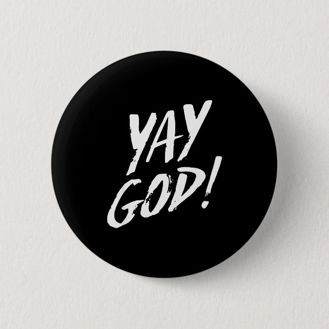 Badge Rond 5 Cm Funny Yay God Graphic Jesus Christian Religion Gif (Devant)