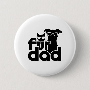 Badge Rond 5 Cm Fur Papa Drôle Fête des pères Chemises Chat Et Amo