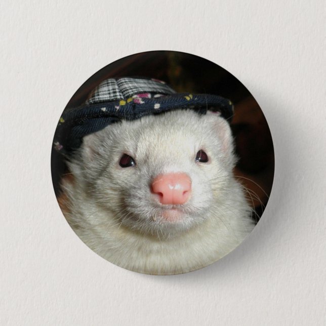 Badge Rond 5 Cm furet et le casquette (Devant)