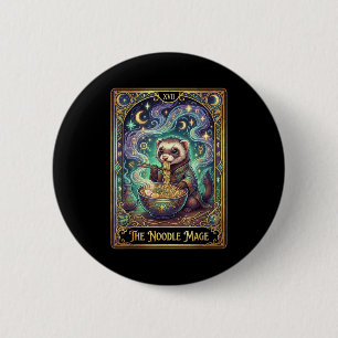 Badge Rond 5 Cm Furet mangeant des ramen carte de tarot japonaise 