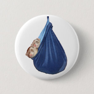 Badge Rond 5 Cm Furets dans le bouton de sac de couchage d'A