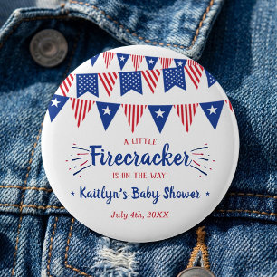 Badge Rond 5 Cm Fusée sur le chemin ! 4 juillet Baby Shower