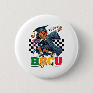 Badge Rond 5 Cm Futur élève de Hbcu Enfants Fille noire Afro Histo