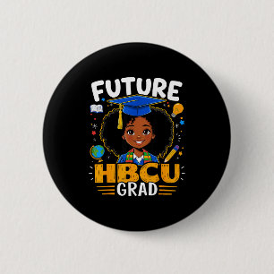 Badge Rond 5 Cm Futur Enfant Diplômé Hbcu Fille Noire Afro Mois De