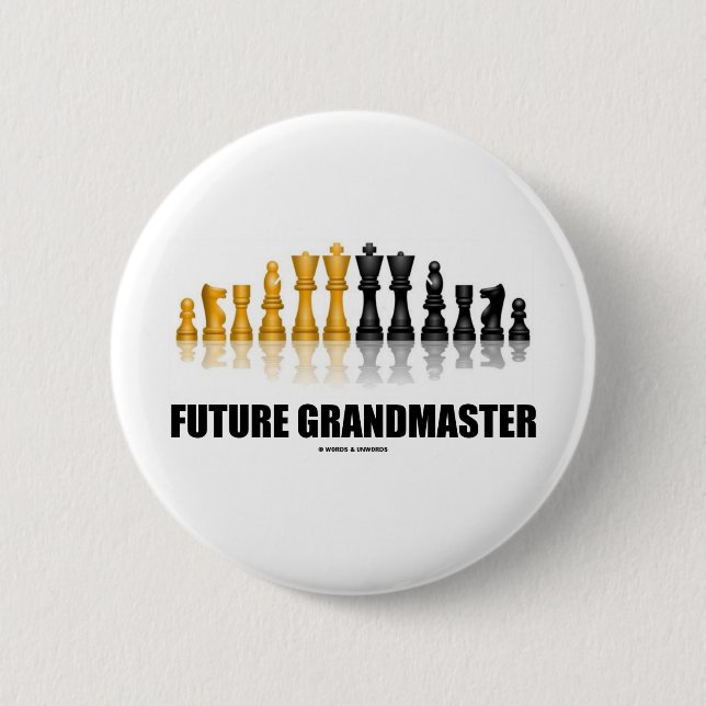 Badge Rond 5 Cm Futur grand maître (jeu d'échecs) (Devant)