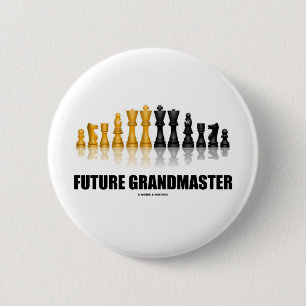 Badge Rond 5 Cm Futur grand maître (jeu d'échecs)