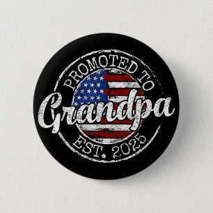 Badge Rond 5 Cm Futur Grand-Père 2025 - Bientôt Grand-Père