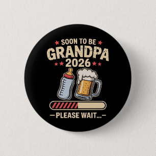Badge Rond 5 Cm Futur Grand-Père Estimé 2026 Annonce de Bébé 