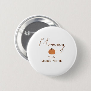 Badge Rond 5 Cm Futur Maman au Genre Neutre Citrouille Moderne