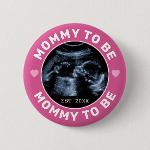Badge Rond 5 Cm Futur Maman Cadeau Personnalisé avec Photo pour Ba
