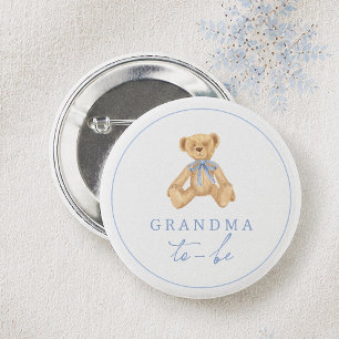Badge Rond 5 Cm Futur Maman Ours en Peluche Vintage Baby Shower Gr