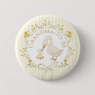Badge Rond 5 Cm Futur Maman Silly Goose Gingham Baby Shower