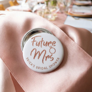 Badge Rond 5 Cm Futur mariage de Mme Rose Gold