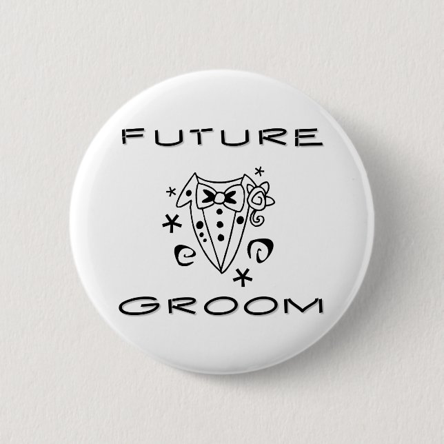 Badge Rond 5 Cm Futur marié de smoking (Devant)
