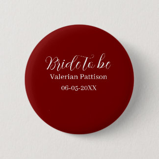 Badge Rond 5 Cm Futur mariée nom date mauve blanc shower de mariag