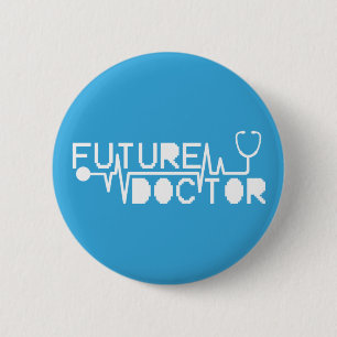 Badge Rond 5 Cm Futur médecin medecine Stethoscope