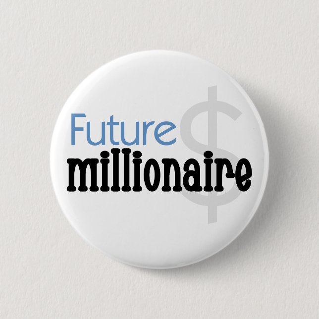 Badge Rond 5 Cm Futur millionnaire - T-shirts et cadeaux bleus (Devant)