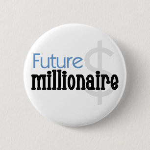 Badge Rond 5 Cm Futur millionnaire - T-shirts et cadeaux bleus