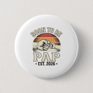 Badge Rond 5 Cm Futur Pap 2026 Design de poing levé bébé vintage_