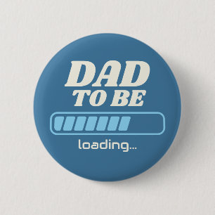 Badge Rond 5 Cm Futur Papa Chargement Fête de Baby Shower Personna