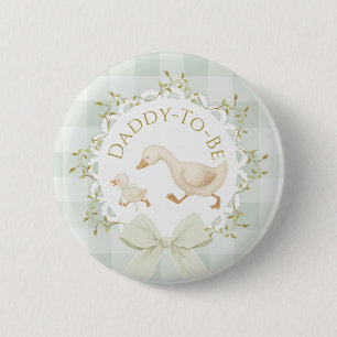 Badge Rond 5 Cm Futur papa Silly Goose Vert Sauge Baby Shower Mais