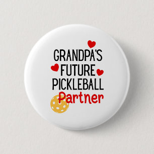 Badge Rond 5 Cm Futur partenaire de pickleball de papy Granhild to