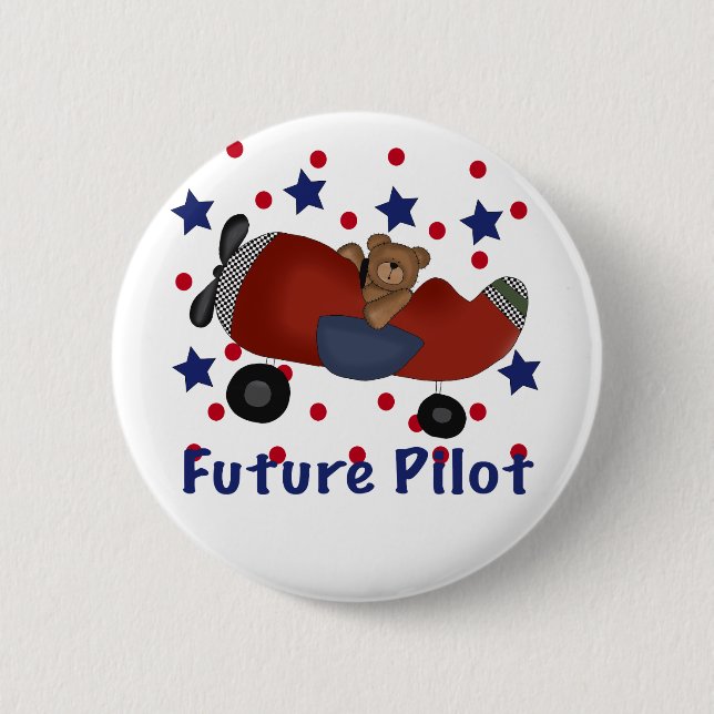 Badge Rond 5 Cm Futur pilote mignon (Devant)