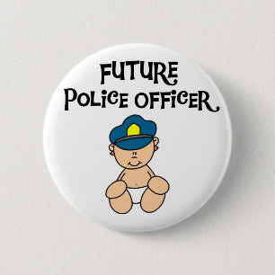 Badge Rond 5 Cm Futur policier de bébé
