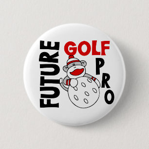 Badge Rond 5 Cm Futur singe de chaussette de professionnel de golf