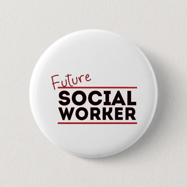 Badge Rond 5 Cm Futur travailleur social (Devant)