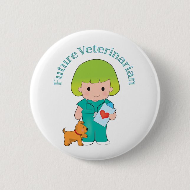 Badge Rond 5 Cm Futur vétérinaire (Devant)