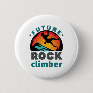 Badge Rond 5 Cm Future Escalade Rock Climber Mountain