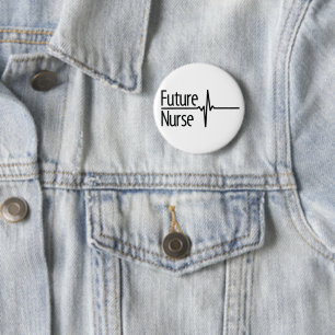 Badge Rond 5 Cm Future infirmière ECG