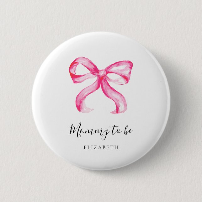 Badge Rond 5 Cm Future Maman Arc-en-Ciel Rose Élégant (Devant)