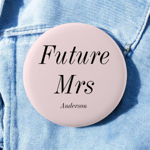 Badge Rond 5 Cm Future Mme Rose Blush Mariée