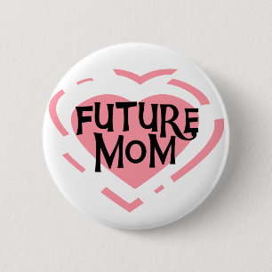 Badge Rond 5 Cm Future Mom Pink Heart Tshirts et cadeaux
