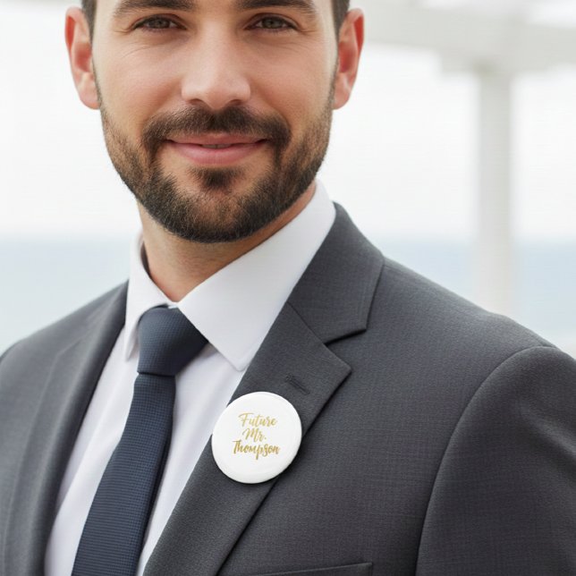 Badge Rond 5 Cm Future Mr Gold Foil Button Pin (Créateur téléchargé)